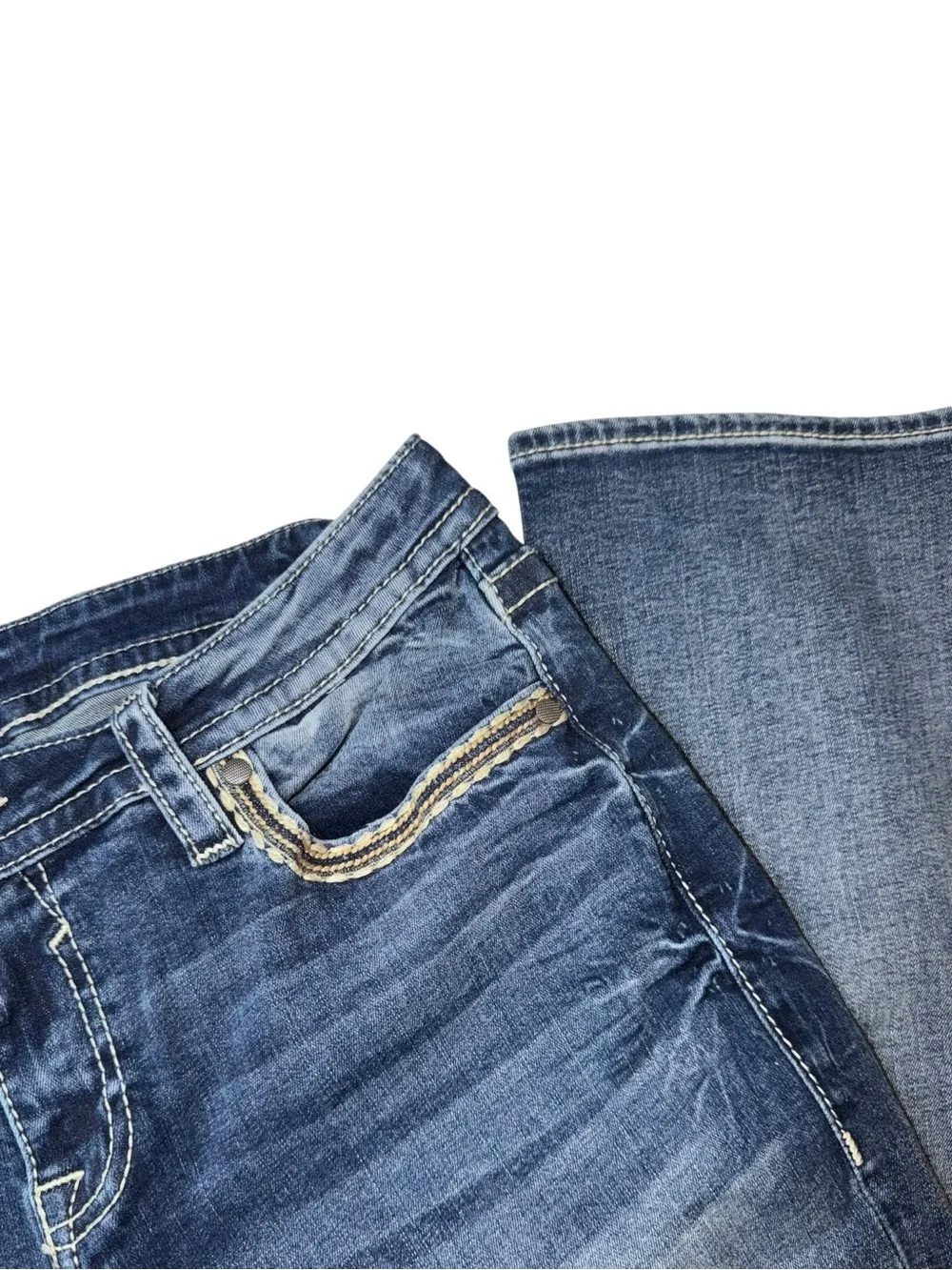 VIGOSS Women's Blue Distressed Bootcut Jeans